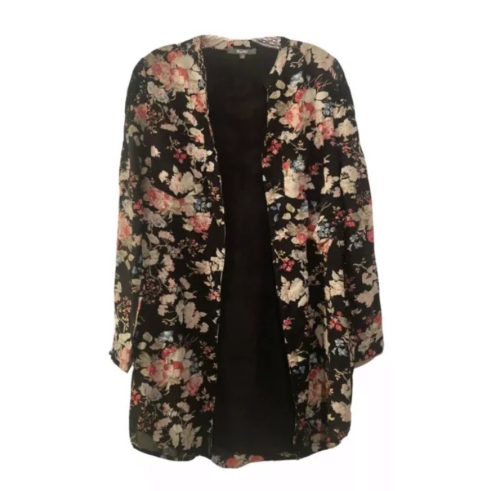 Miss Me button front kimono floral jacket top, SM